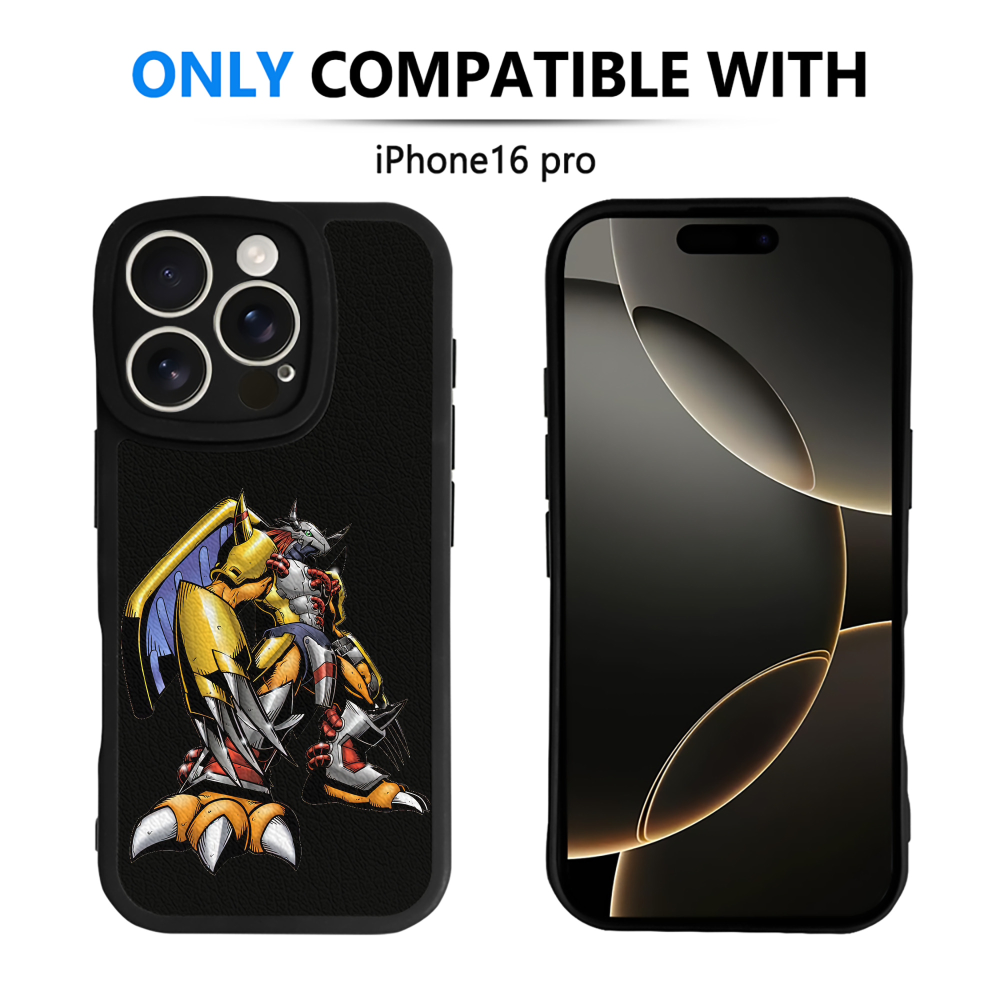 （画像用） Digimon デジタルモンスター/デジモン 【iPhone 16シリーズ対応】シリコンスマホケース（レザー調） 材質：シリコン